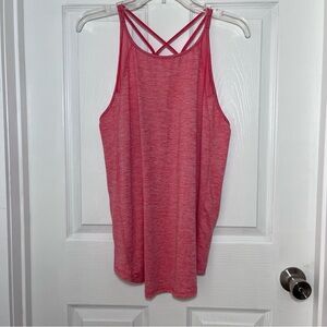 Athletic Works Heathered Coral Crisscross Strappy Tank